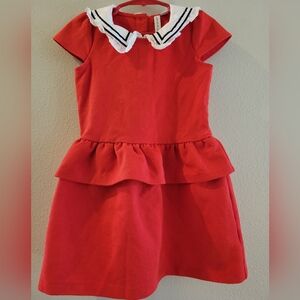 Janie and Jack Size 4 Red Dress With White Collar